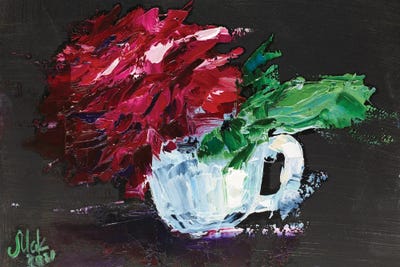 Red Rose In A Cup by Nataly Mak framed wall art