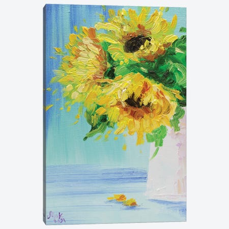 Sunflower Bouquet Canvas Print #NTM127} by Nataly Mak Canvas Wall Art