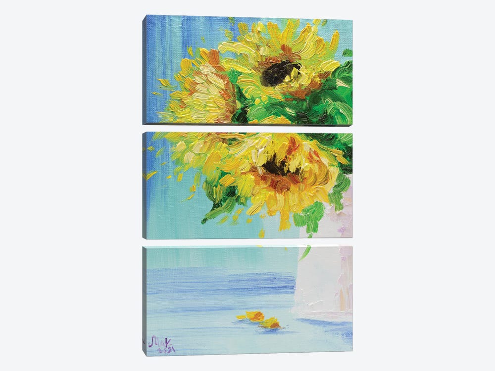Sunflower Bouquet by Nataly Mak 3-piece Canvas Wall Art