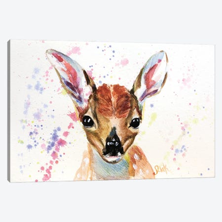 Baby Deer Canvas Print #NTM12} by Nataly Mak Canvas Artwork