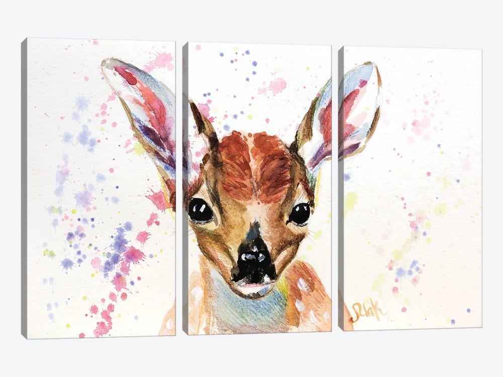 Baby Deer by Nataly Mak 3-piece Canvas Print