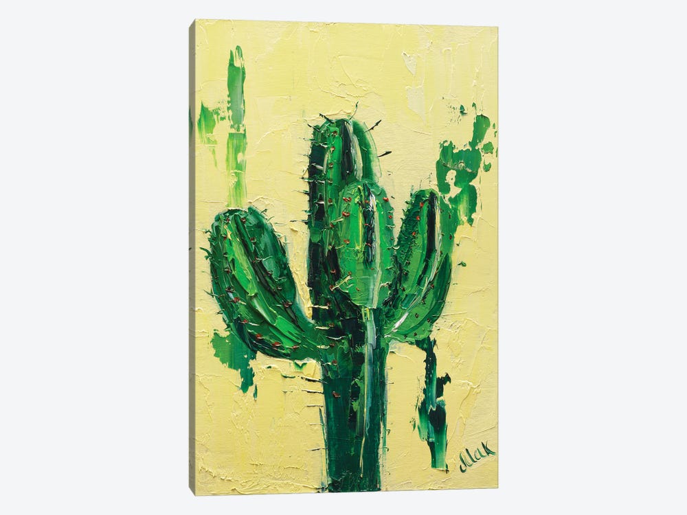 Cactus On A Yellow by Nataly Mak 1-piece Art Print