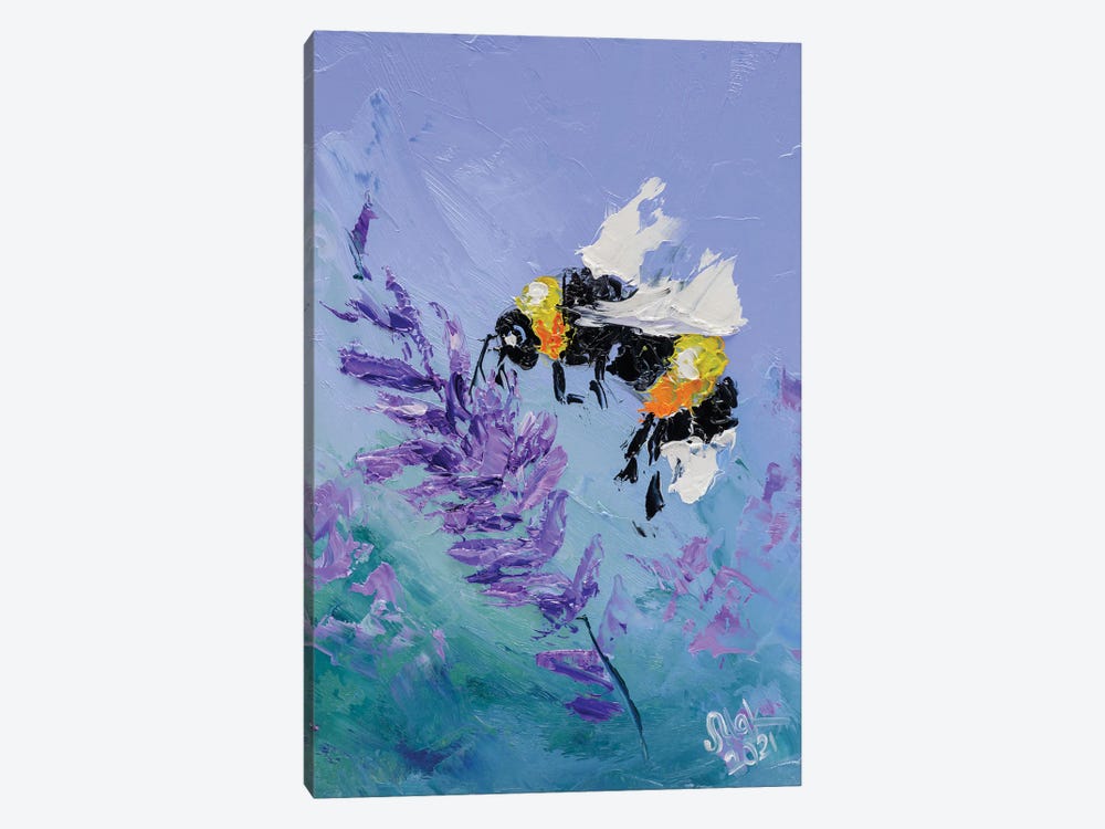 Bumblebee On Lavender by Nataly Mak 1-piece Canvas Art Print
