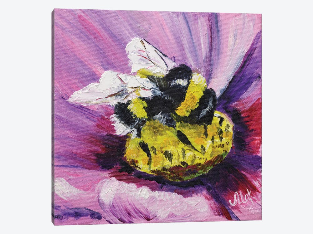 Bumblebee Collects Pollen by Nataly Mak 1-piece Canvas Art Print