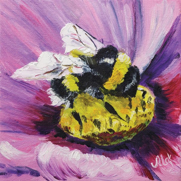 Nataly Mak: Bumblebee Collects Pollen by Nataly Mak