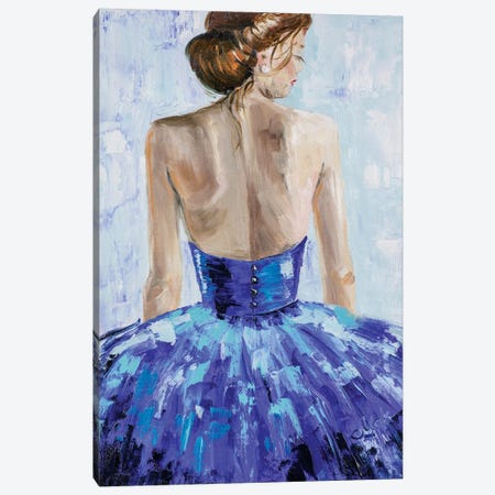 Woman In Blue Canvas Print #NTM13} by Nataly Mak Canvas Art