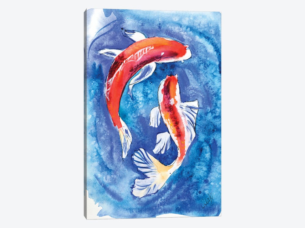 Koi Fish II by Nataly Mak 1-piece Canvas Art
