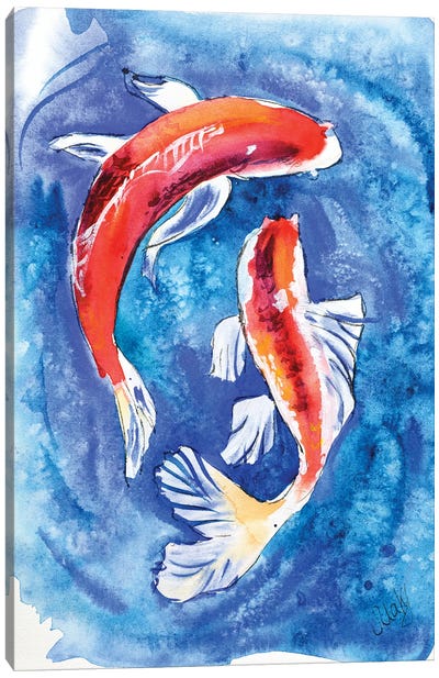 Koi Fish II Canvas Art Print - Zen Garden