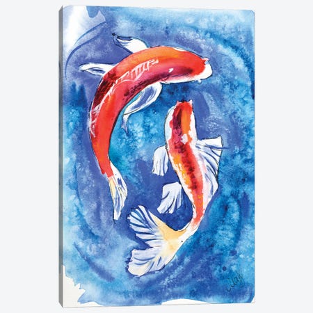 Koi Fish II Canvas Print #NTM145} by Nataly Mak Canvas Art