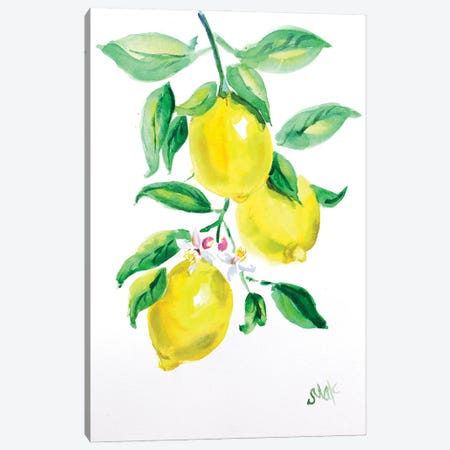 Lemon Branch Canvas Print #NTM147} by Nataly Mak Canvas Artwork