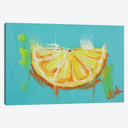 Lemon Slice Canvas Print #NTM148} by Nataly Mak Art Print