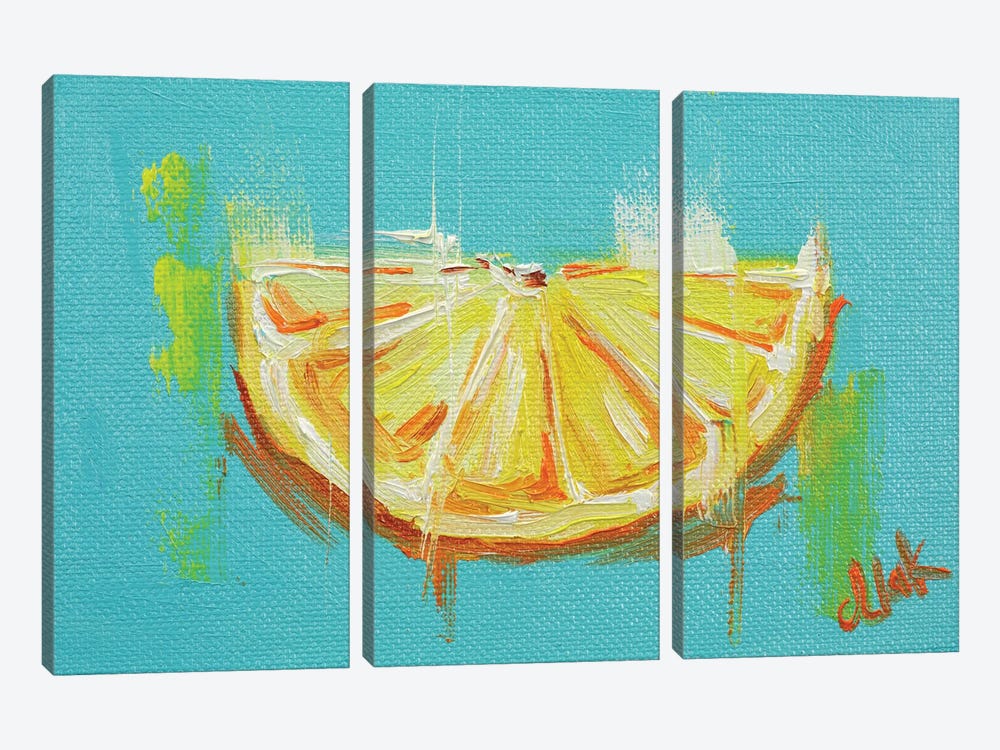 Lemon Slice by Nataly Mak 3-piece Canvas Art Print