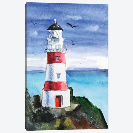 Palliser Lighthouse Canvas Print #NTM149} by Nataly Mak Art Print
