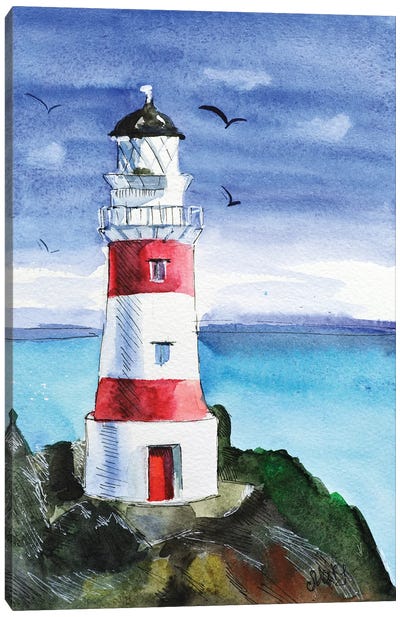 Palliser Lighthouse Canvas Art Print - New Zealand Art