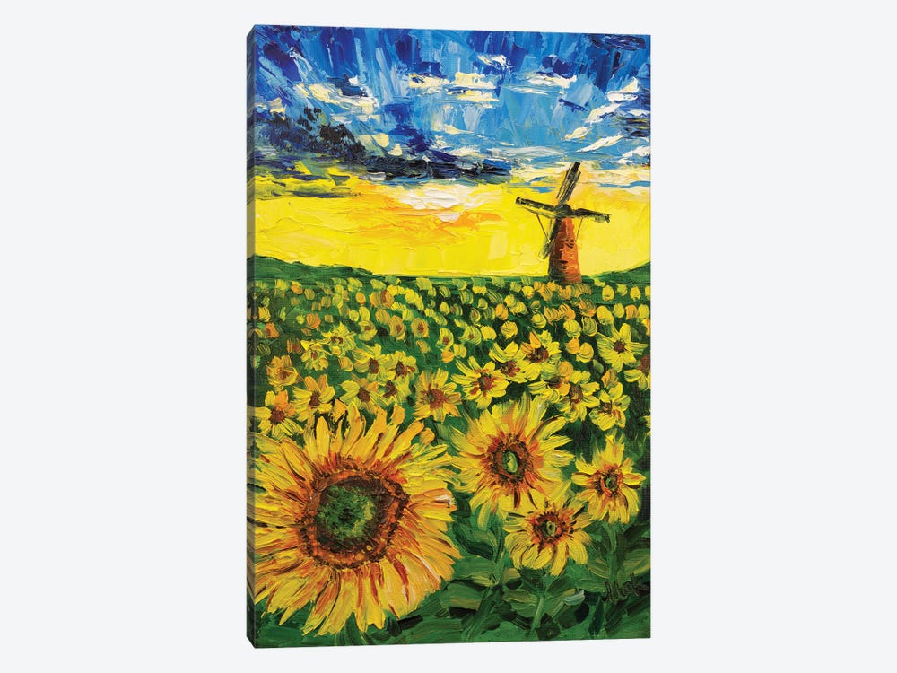 Sunflowers Landscape by Nataly Mak 1-piece Canvas Artwork
