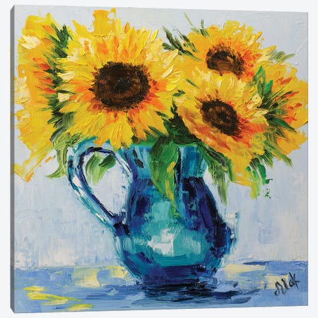 Sunflowers Bouquet III Canvas Print #NTM159} by Nataly Mak Canvas Art