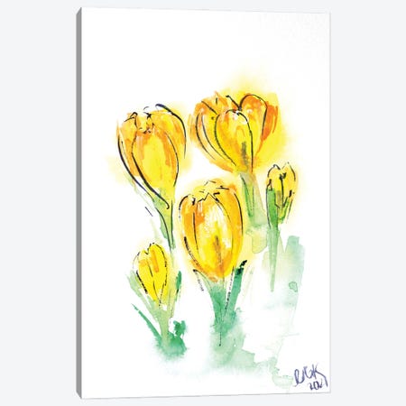 Yellow Crocuses Canvas Print #NTM161} by Nataly Mak Canvas Print