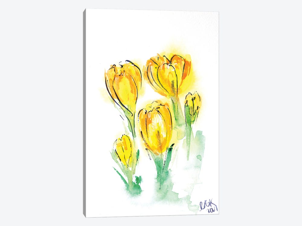 Yellow Crocuses by Nataly Mak 1-piece Canvas Wall Art