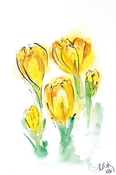 Nataly Mak: Yellow Crocuses by Nataly Mak