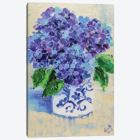 Purple Hydrangea Canvas Print #NTM16} by Nataly Mak Canvas Art Print