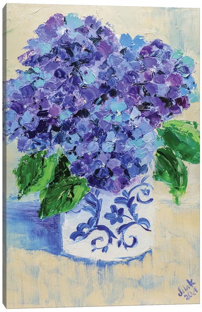Purple Hydrangea Canvas Art Print - Nataly Mak