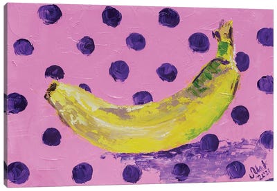 Banana Canvas Art Print - Polka Dot Patterns