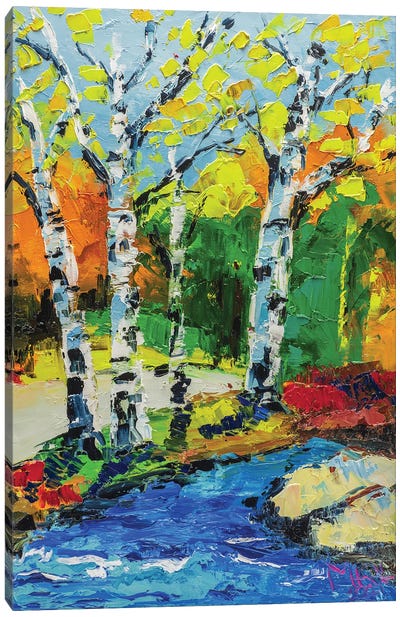 Birches Landscape Canvas Art Print - Nataly Mak