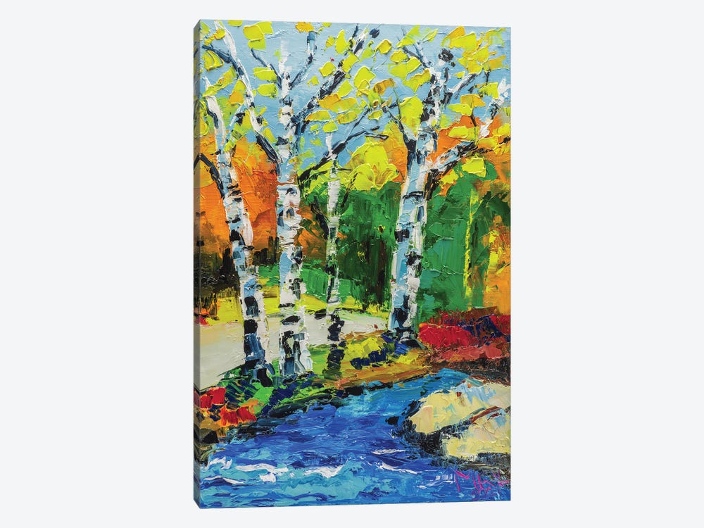 Birches Landscape by Nataly Mak 1-piece Canvas Art Print