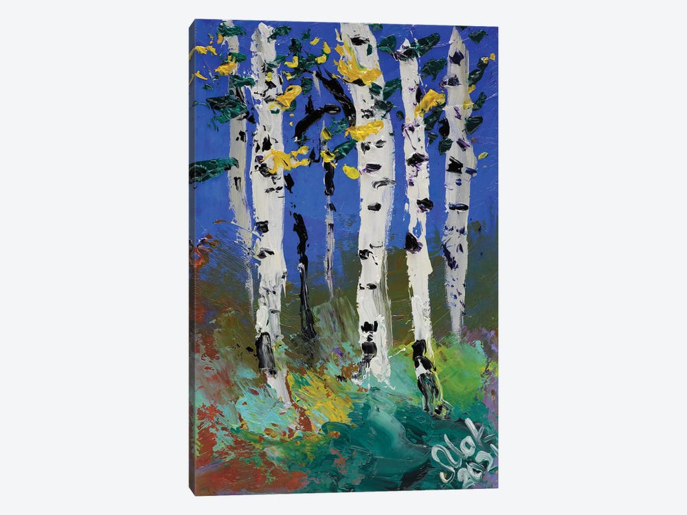 Birches Landscape II by Nataly Mak 1-piece Canvas Art