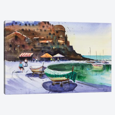 Cinque Terre Canvas Print #NTM179} by Nataly Mak Canvas Art