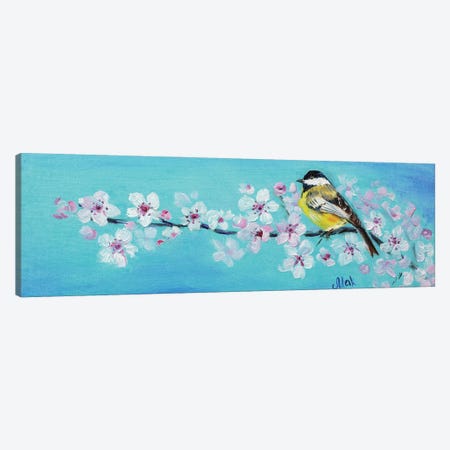 Bird On Blossom Branch Canvas Print #NTM17} by Nataly Mak Canvas Art Print