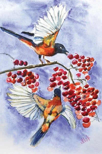 Birds And Rowan by Nataly Mak framed wall art