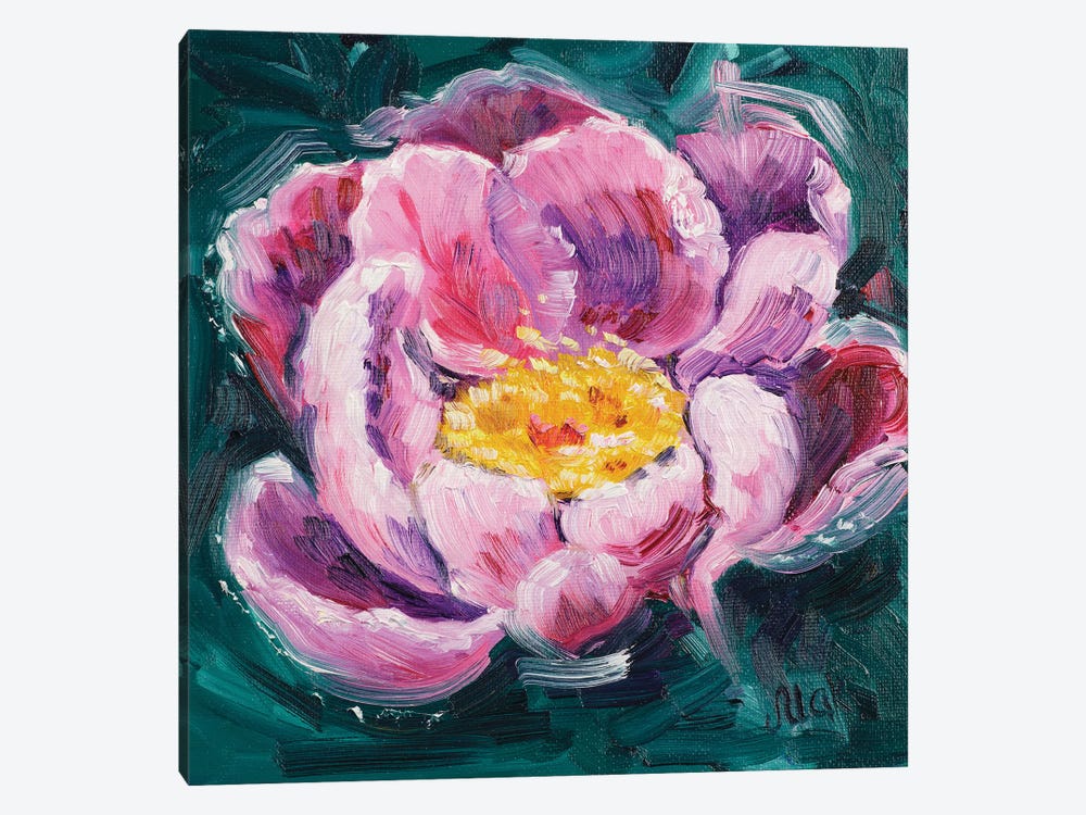 Pink Peony by Nataly Mak 1-piece Canvas Print