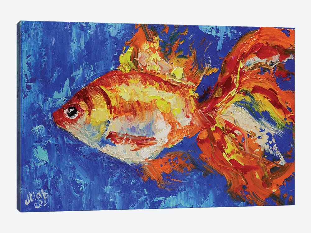 Gold Fish by Nataly Mak 1-piece Canvas Wall Art