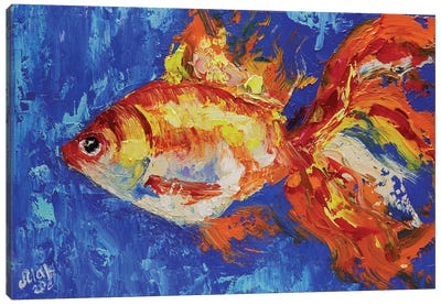 Gold Fish Canvas Art Print - Nataly Mak