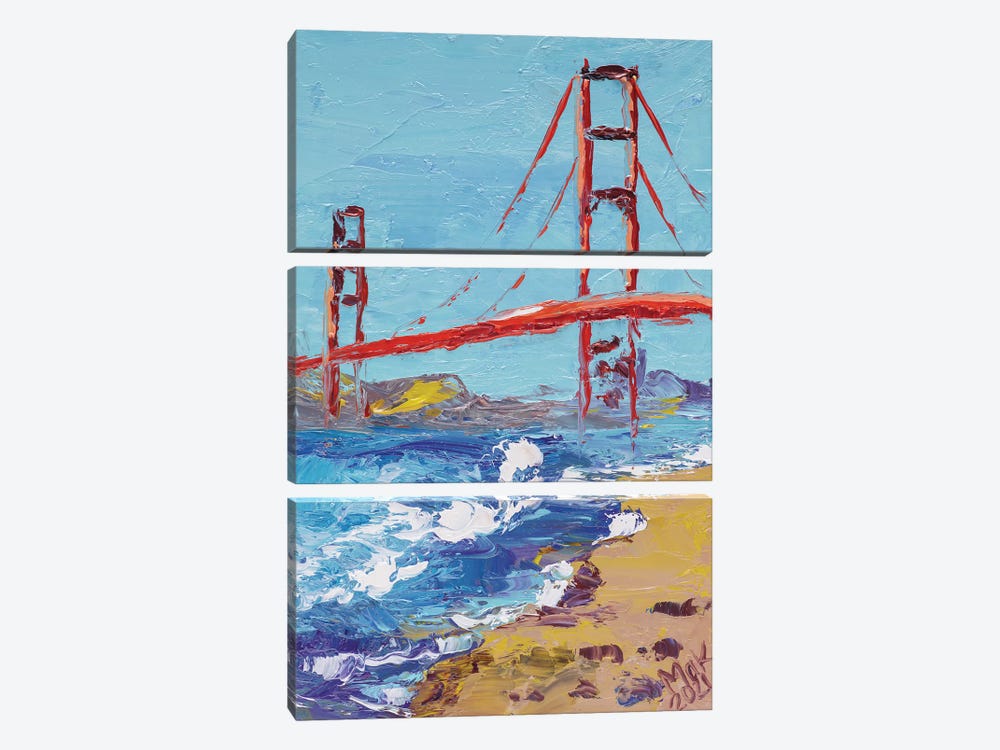 Golden Gate Bridge by Nataly Mak 3-piece Canvas Print