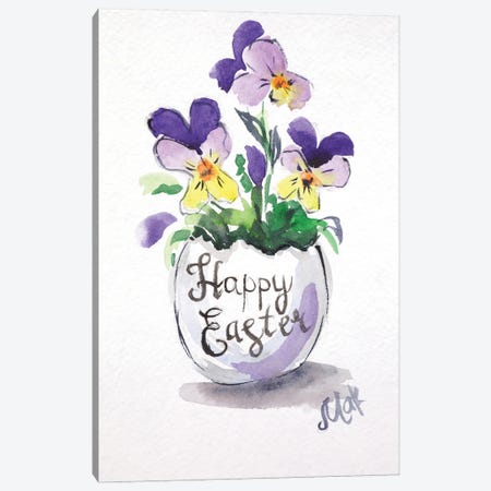 Happy Easter Postcard Canvas Print #NTM189} by Nataly Mak Art Print