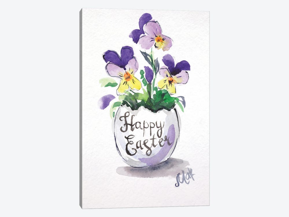 Happy Easter Postcard by Nataly Mak 1-piece Canvas Artwork