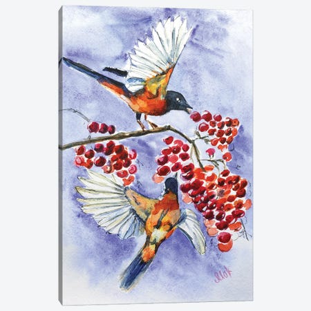 Birds And Rowan Canvas Print #NTM18} by Nataly Mak Canvas Art