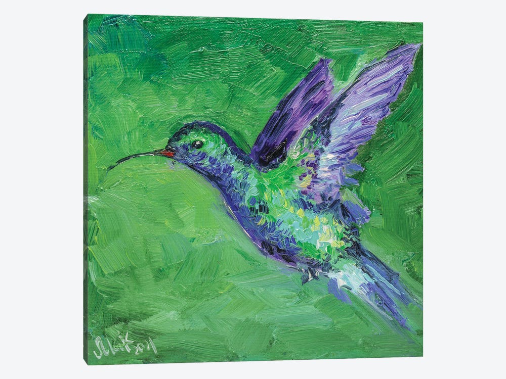 Hummingbird Green by Nataly Mak 1-piece Canvas Art Print