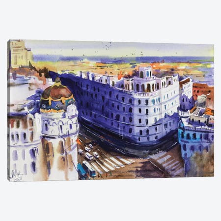 Madrid Cityscape Canvas Print #NTM197} by Nataly Mak Canvas Print