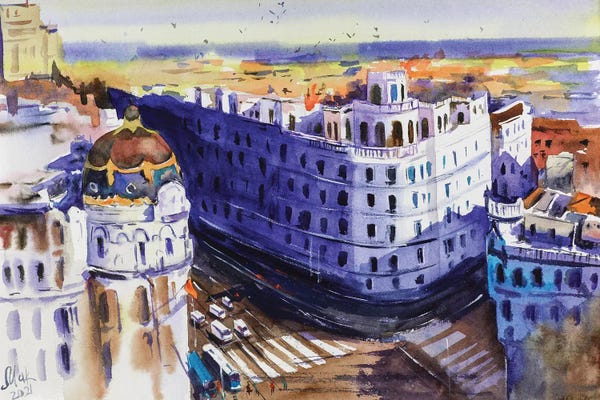 Dining Room: Madrid Cityscape by Nataly Mak