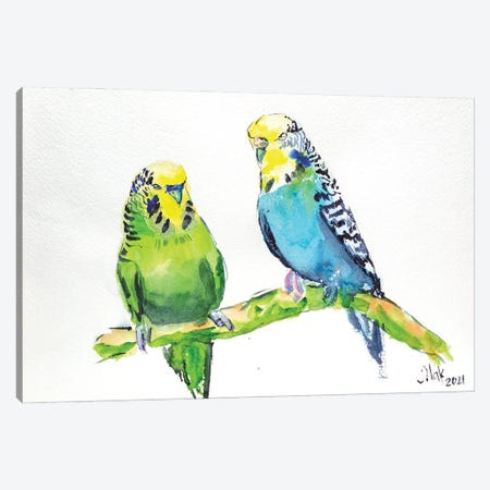 Two Parrots Canvas Print #NTM1} by Nataly Mak Canvas Print