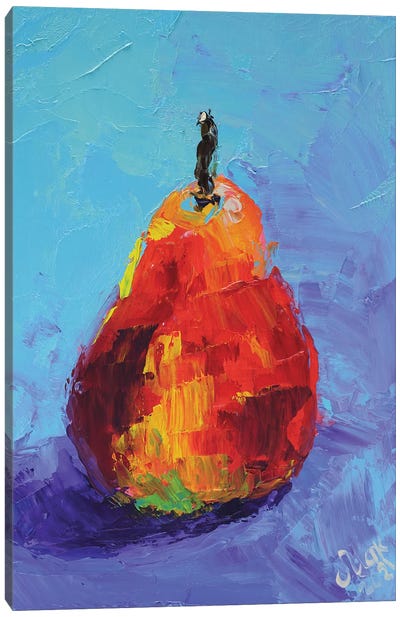 Red Pear Canvas Art Print - Pear Art