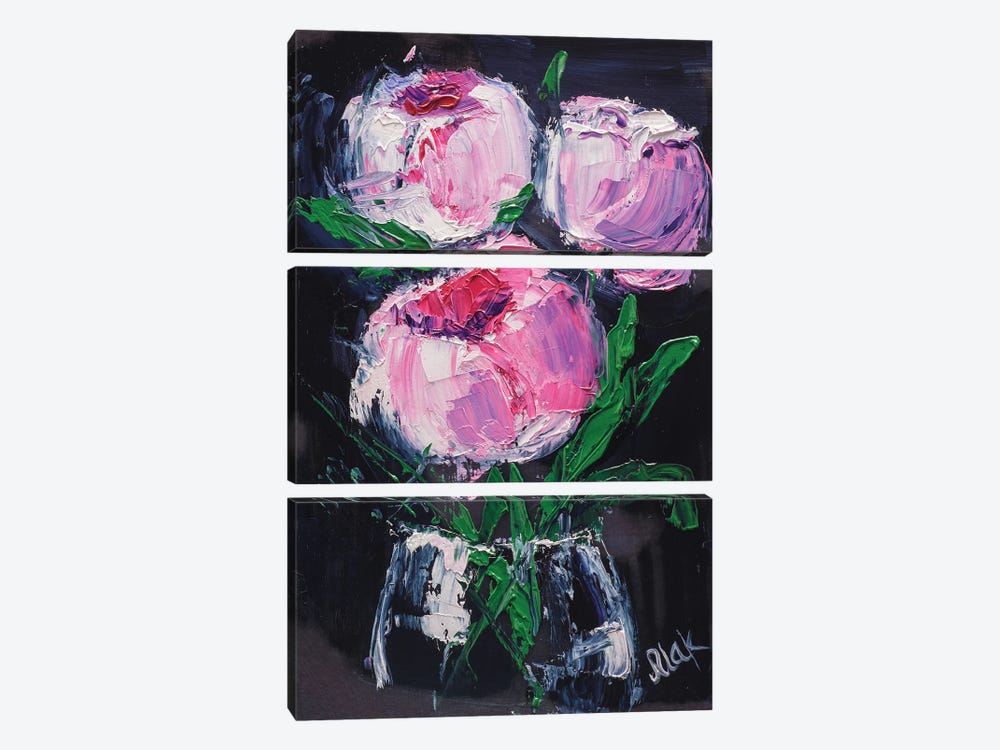 Pink Peonies Bouquet II by Nataly Mak 3-piece Canvas Art