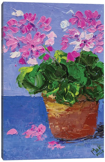 Pink Geranium Canvas Art Print - Nataly Mak