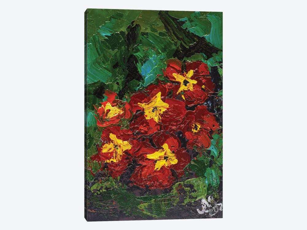 Red Primula by Nataly Mak 1-piece Canvas Art