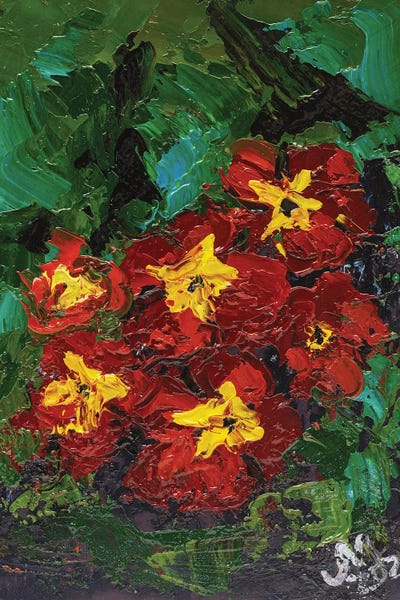 Nataly Mak: Red Primula by Nataly Mak