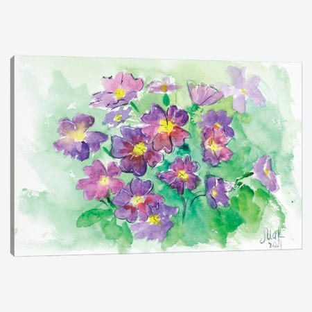 Primrose Watercolor Canvas Print #NTM211} by Nataly Mak Canvas Print