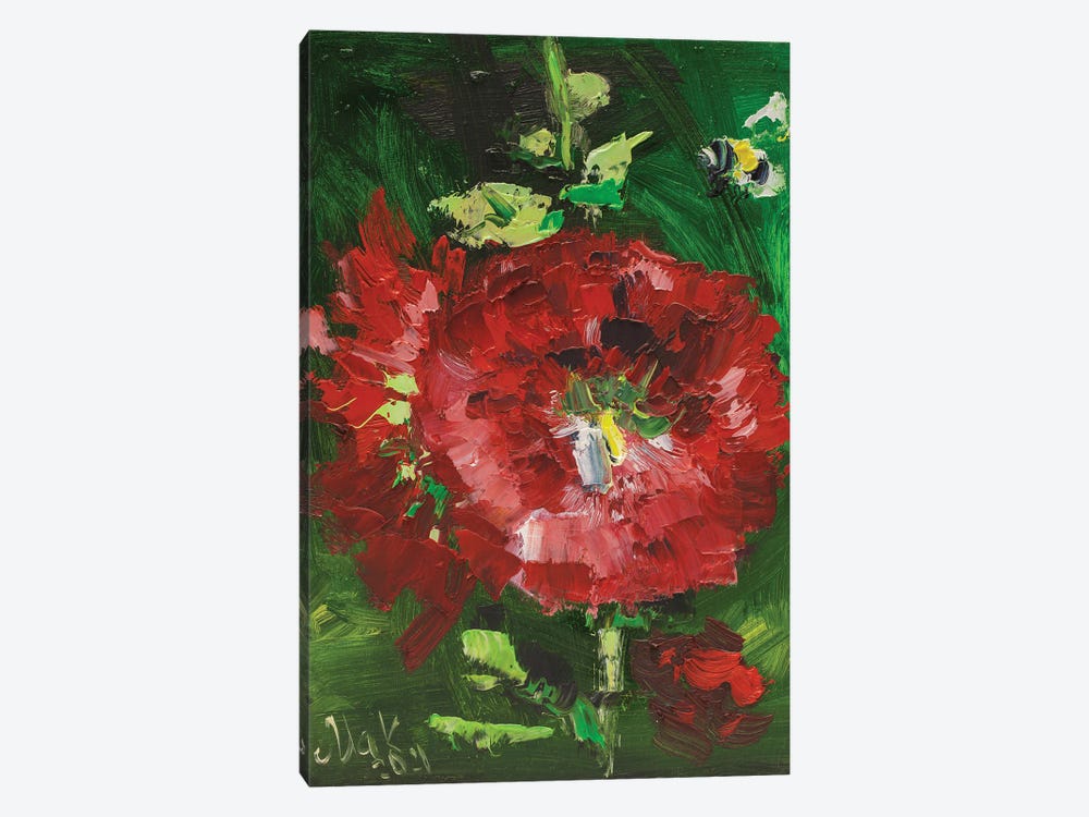 Red Mallow by Nataly Mak 1-piece Canvas Art